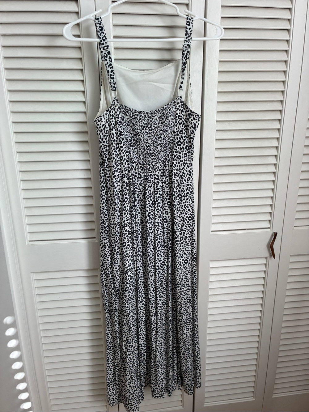Old Navy Black and White Leopard Print Maxi Dress